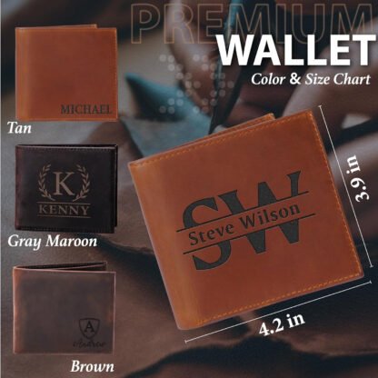 Personalized Leather Wallet - Image 3