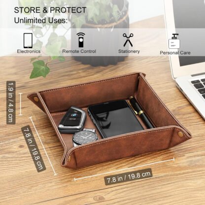 Personalized Leather Valet Tray - Image 3