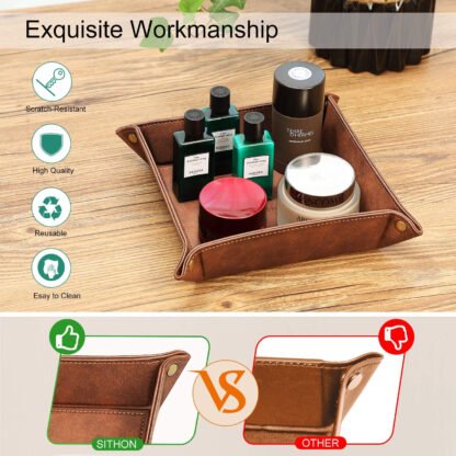 Personalized Leather Valet Tray - Image 4