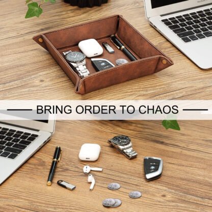 Personalized Leather Valet Tray - Image 5