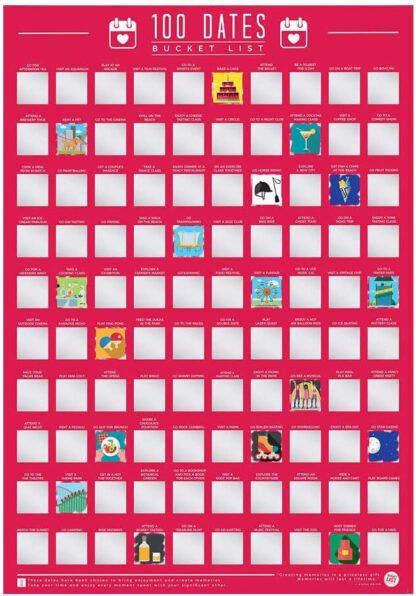 100 Dates Bucket List Scratch Off Poster