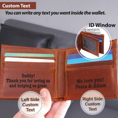 Personalized Engraved Leather Wallet - Image 5