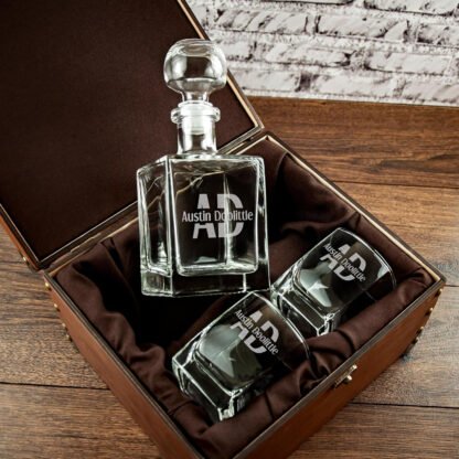 Personalized Whiskey Decanter & Glasses Set - Image 4