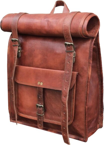 Genuine Leather Rucksack Backpack - Image 2