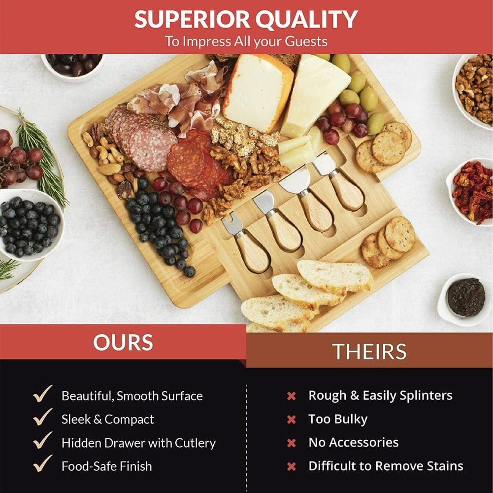 Natural Bamboo Cheese Board - Image 5