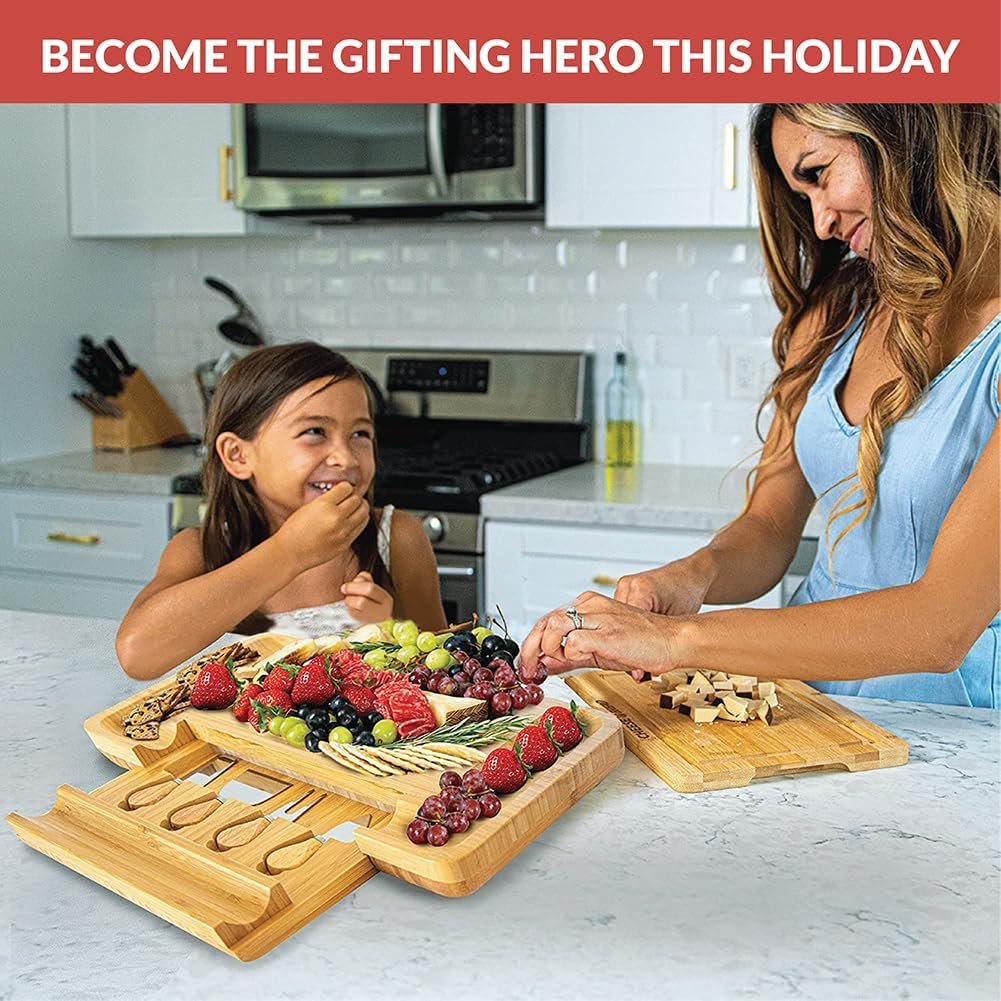 Natural Bamboo Cheese Board - Image 7