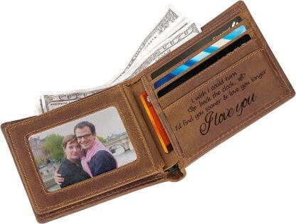 Personalized Anniversary Leather Wallet - Image 3