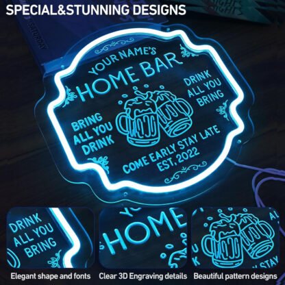 Personalized Home Bar Neon Sign - Image 2