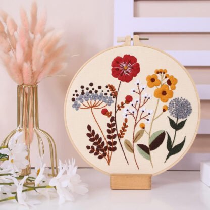 DIY Floral Embroidery Art Kit - Image 3