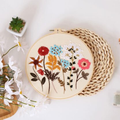 DIY Floral Embroidery Art Kit - Image 4