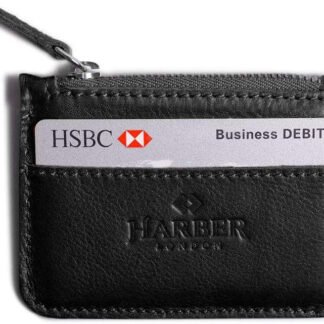 Harber London Leather Zip Coin Wallet