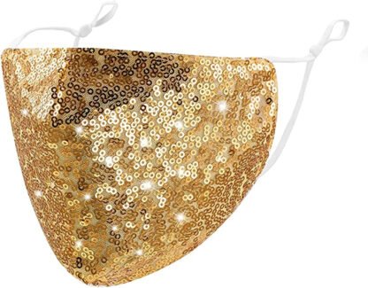 Gold Sequin Face Mask