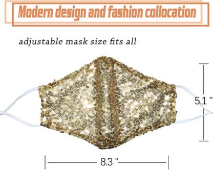 Gold Sequin Face Mask - Image 2