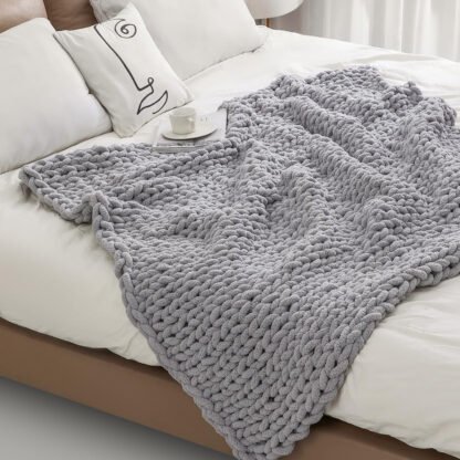 Chunky Knit Blanket Throw - Image 2