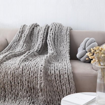 Chunky Knit Blanket Throw - Image 4
