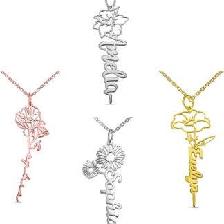 Birthflower Name Necklace