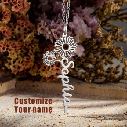 Birthflower Name Necklace - Image 4