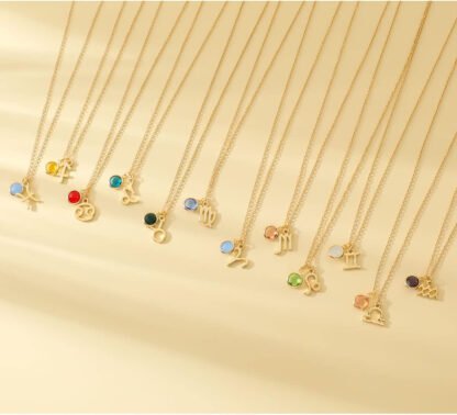 Raw Crystal Zodiac Necklace - Image 6