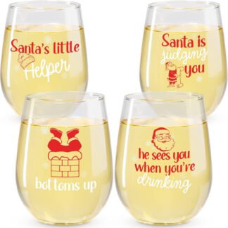 Funny Christmas Wine Glass Flight