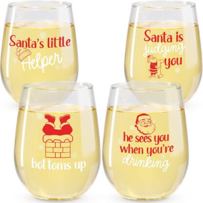 Funny Christmas Wine Glass Flight