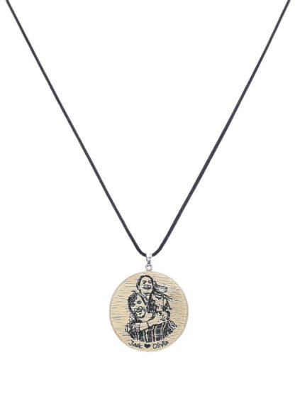 Engraved Wood Photo Necklace - Image 5