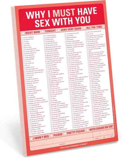 Why I MUST Have Sex With You Checklist