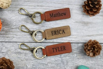 Personalized Leather Keyring - Image 2