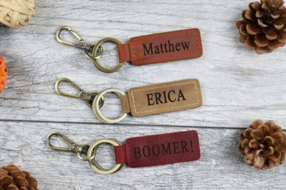 Personalized Leather Keyring - Image 3