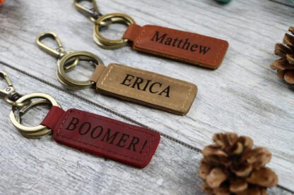 Personalized Leather Keyring - Image 5