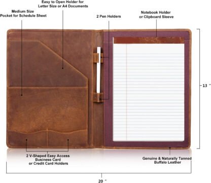 Personalized Leather Steno Pad Cover - Image 2