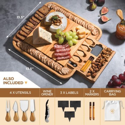 Bamboo Cheese Board Set - Image 3