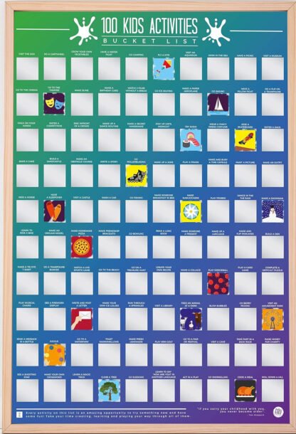 100 Kids Activities Bucket List Scratch Off Poster