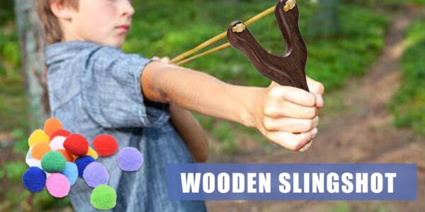 Wood Slingshot with Felt Ammo - Image 2