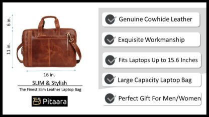 Full Grain Leather Messenger Bag - Image 4