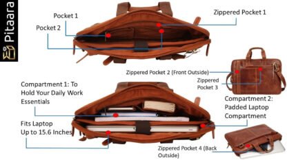 Full Grain Leather Messenger Bag - Image 6