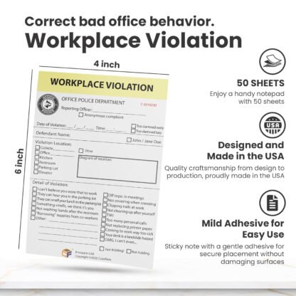 Office Police Workplace Violation Sticky Note - Image 3