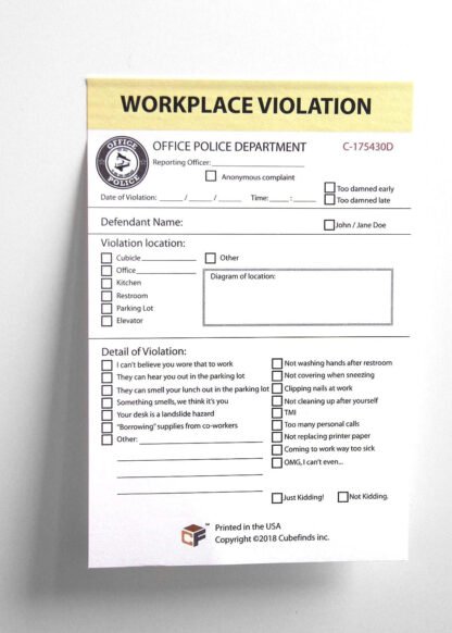 Office Police Workplace Violation Sticky Note - Image 6